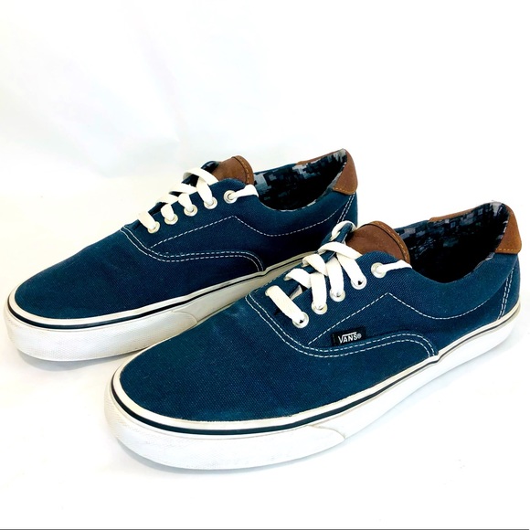 Vans Other - Vans Era Navy Blue Brown Leather size 10